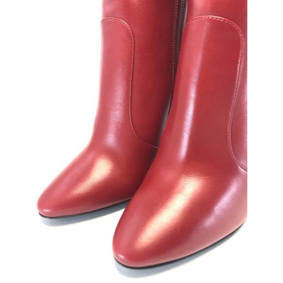 Saint Laurent Red 68 Knee-high Leather Boots - Picture 5 of 12